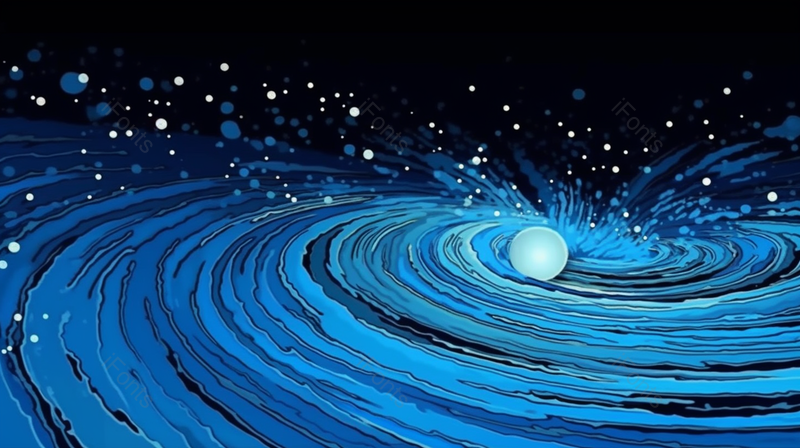 螺旋光球波纹海水漩涡海浪概念幻想风蓝色背景,插画/手绘图,插画/手绘图库,插画/手绘图下载,插画/手绘